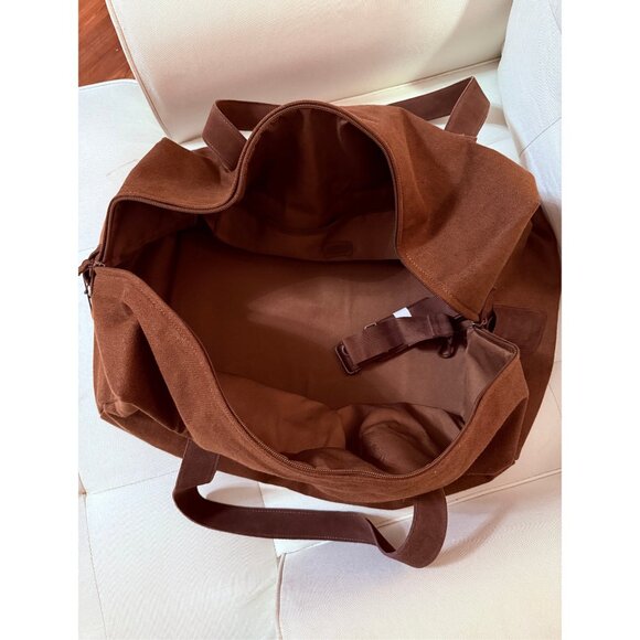 Zara Brown Canvas Duffle Bag NWT - Picture 5 of 9